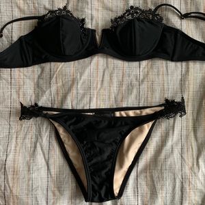 LA Hearts Embroidered Lace Bikini